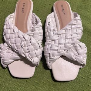 White braided womens size 8 flats